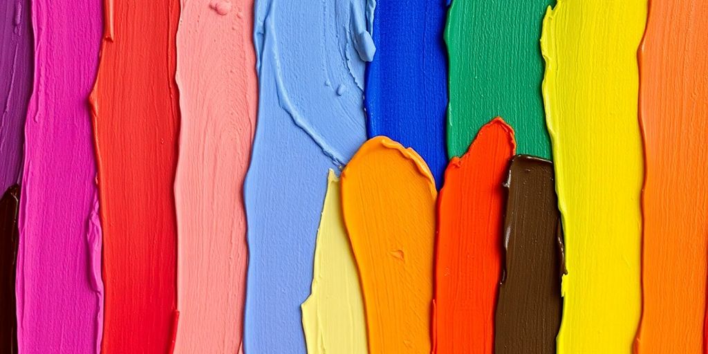 Colorful paint palette with vibrant hues and brush strokes.